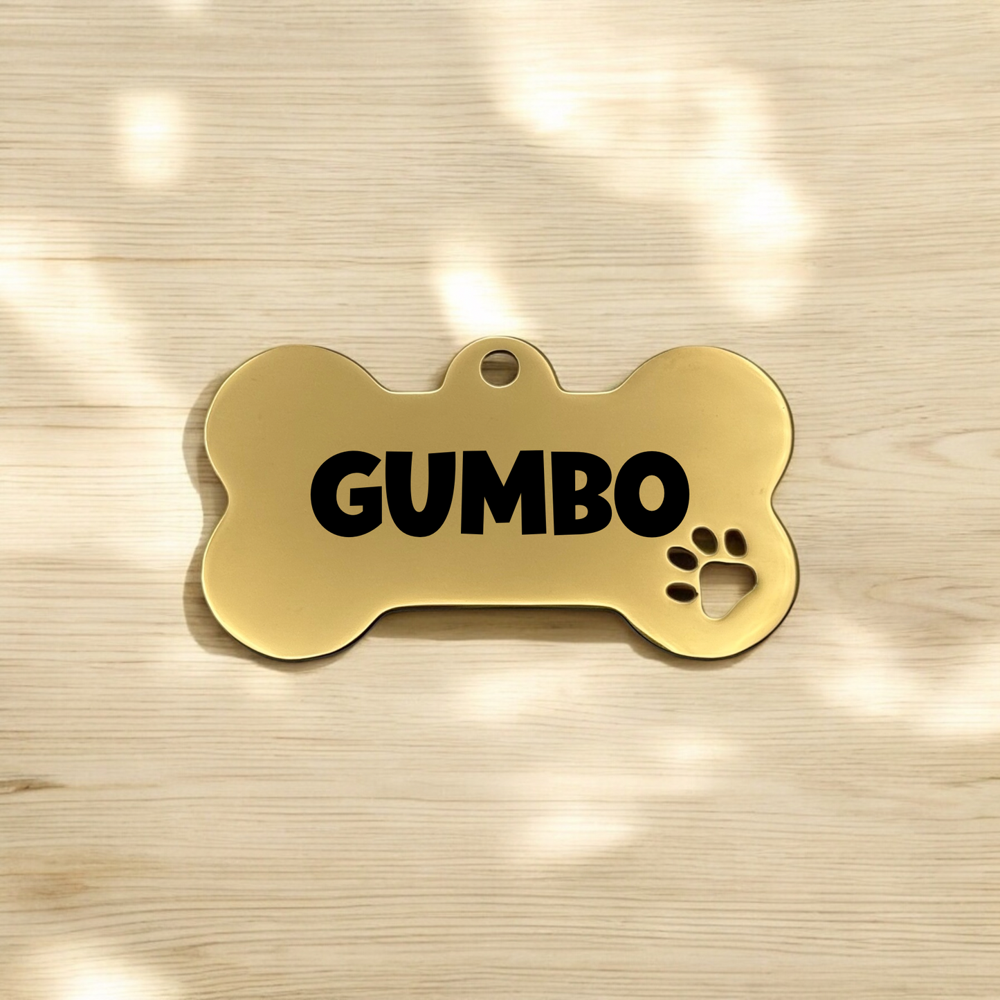 Bone Dog Tag with Pawprint