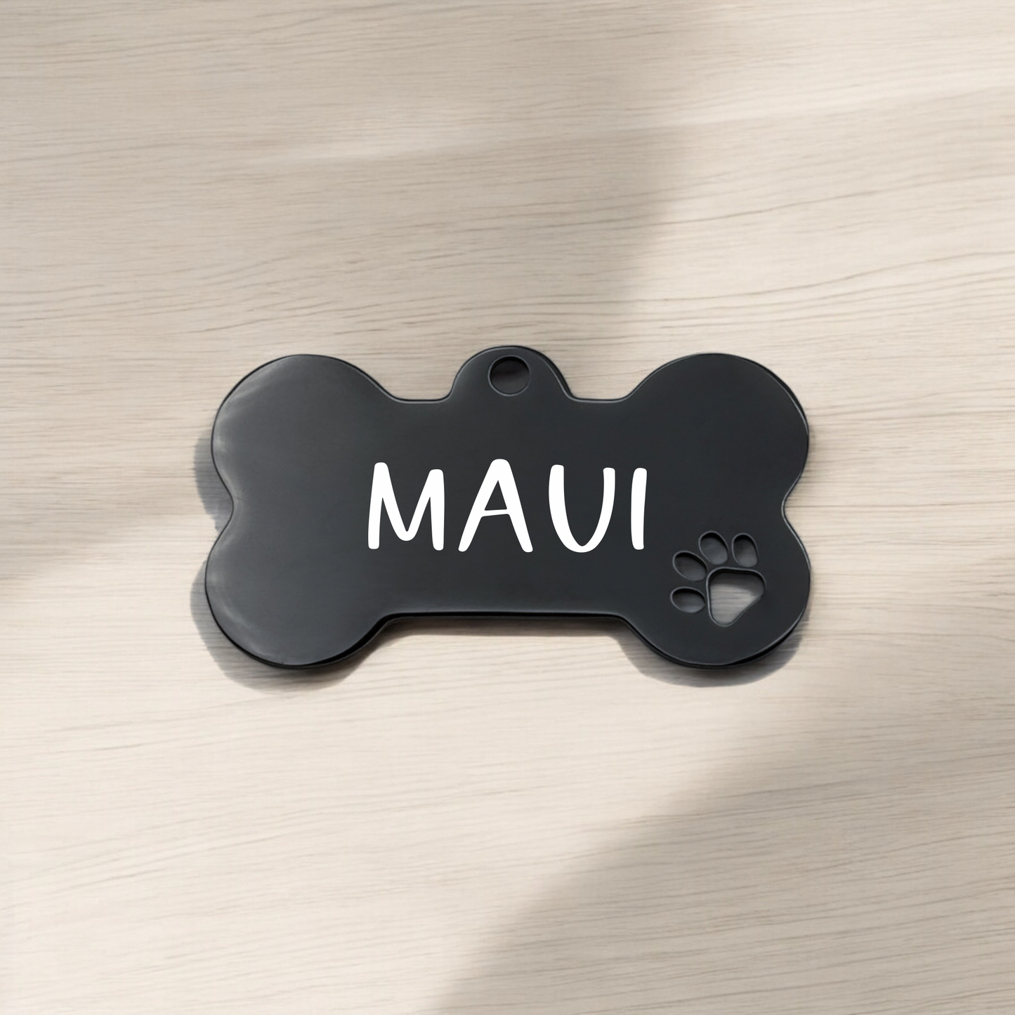 Bone Dog Tag with Pawprint