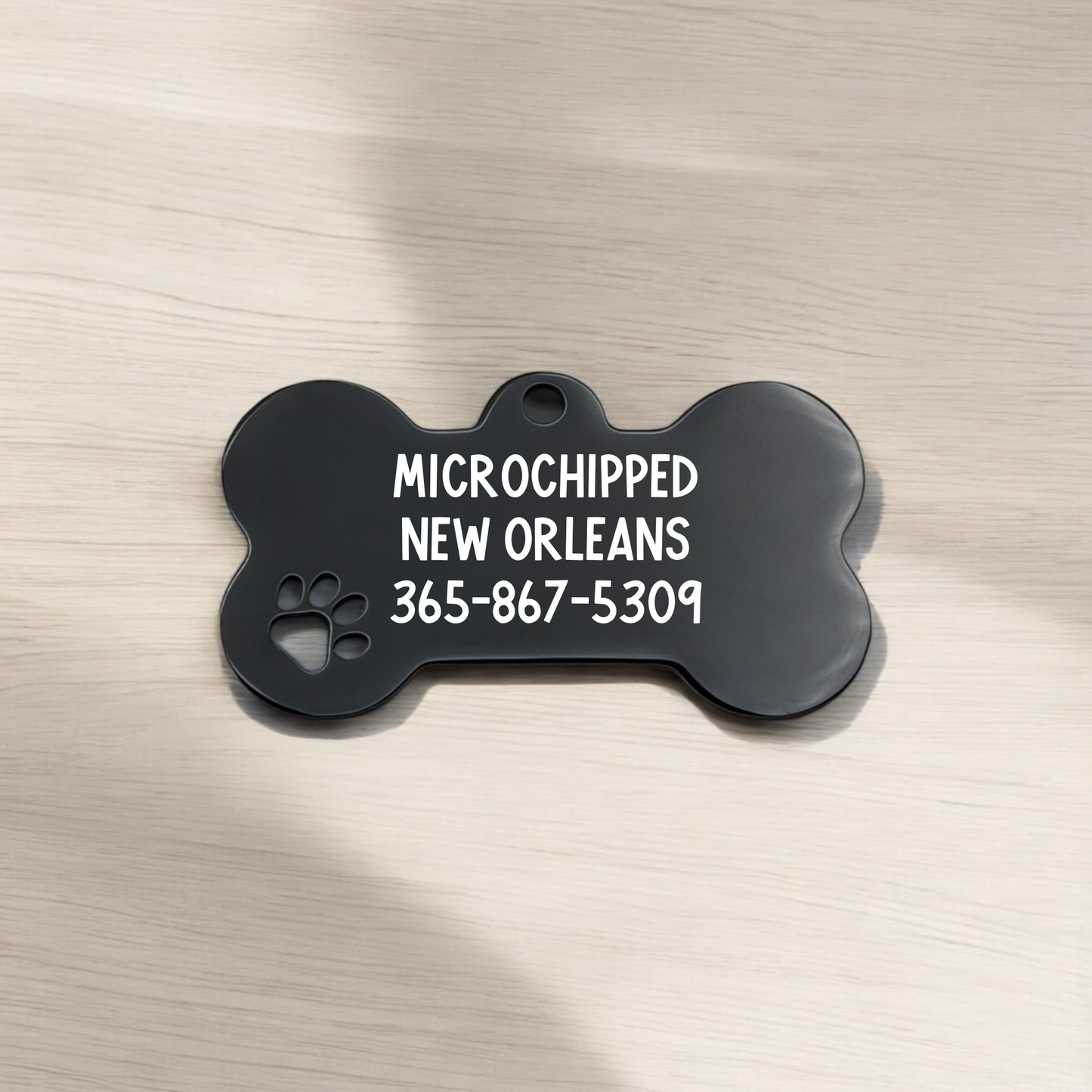 Bone Dog Tag with Pawprint