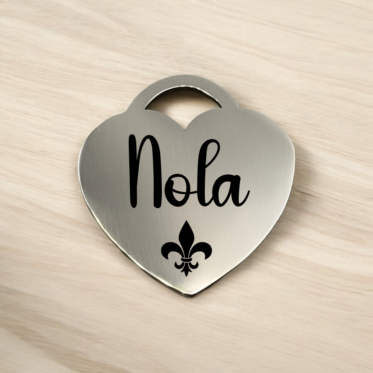 Heart Shaped Dog Tag Vertical