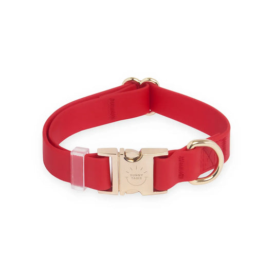 Cherry Red Waterproof Dog Collar by Sunny Tails