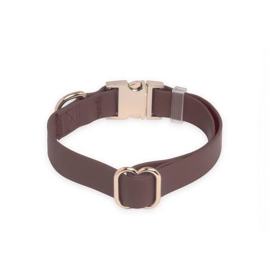 Espresso Brown Waterproof Dog Collar by Sunny Tails