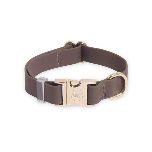 Espresso Brown Waterproof Dog Collar by Sunny Tails