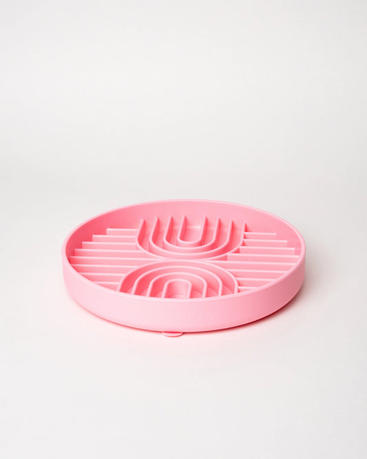 Pink Silicone Slow Feeder Dog Bowl