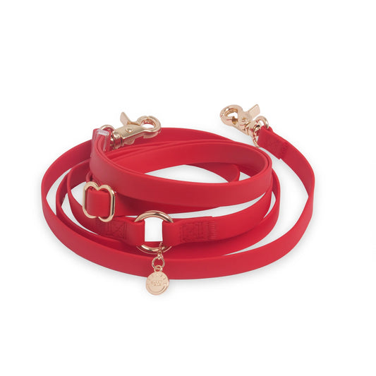 Cherry Red 4-in-1 Convertible Hands Free Cloud Dog Leash